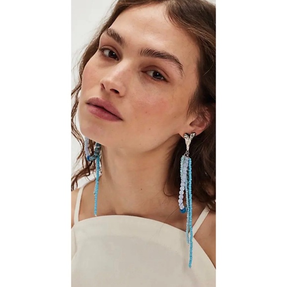 Free People Jewelry - NWT Free People Reese Dangle Earrings Mixed Sky Blue